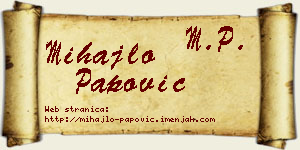 Mihajlo Papović vizit kartica